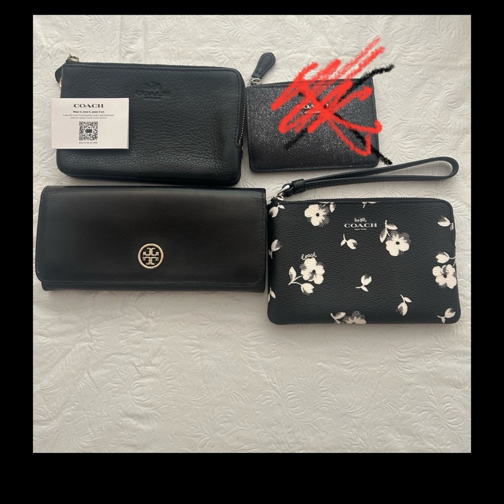 ALL OF THEM!!!!!!1Tory Burch Black and White Wallet and
3 coach wallets